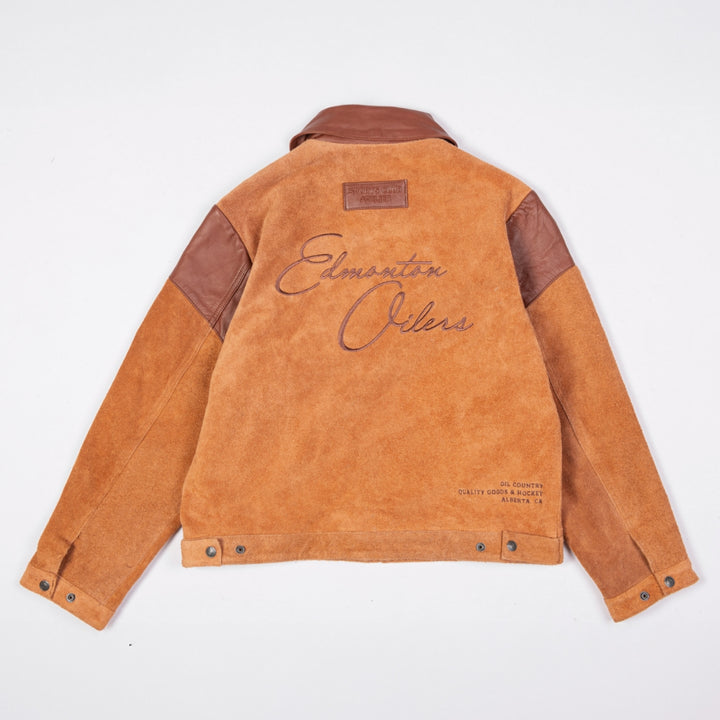 Edmonton Oilers Unisex Sports Club Atelier by Lauren McDavid Cognac Orange Modern Rancher Jacket