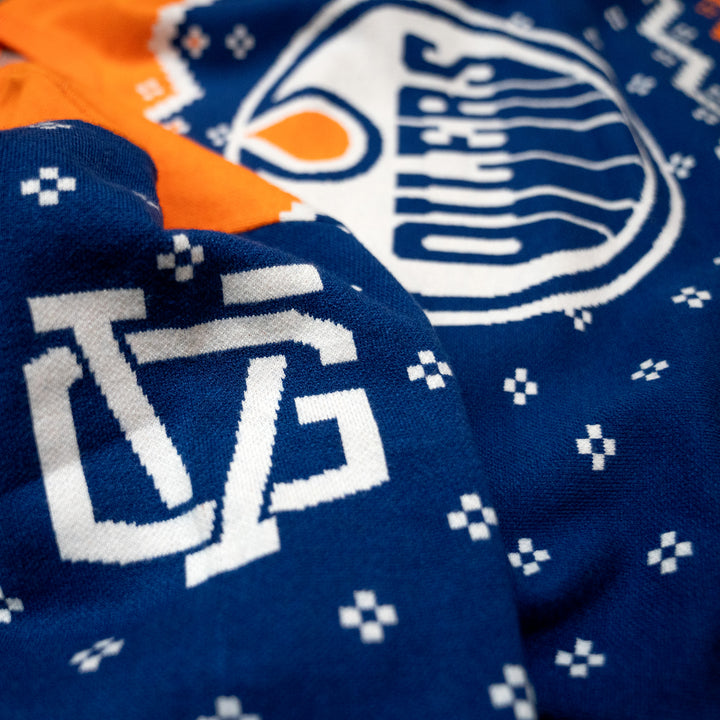 Edmonton Oilers Violent Gentlemen 2024 Christmas Holiday Blue Sweater
