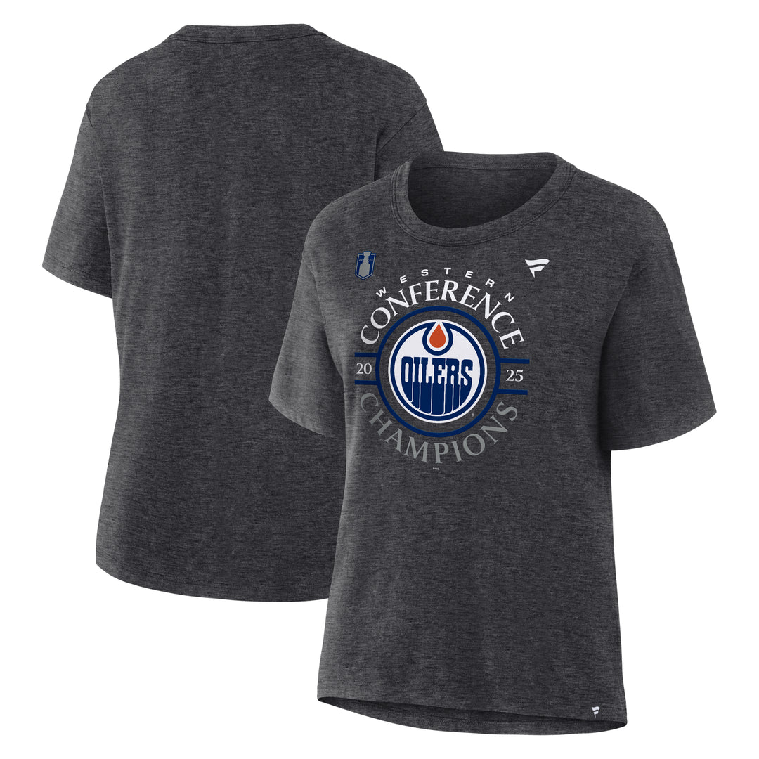 Edmonton Oilers Women's 2025 Stanley Cup Playoffs Fanatics Western Conference Champs Locker Room T-Shirt