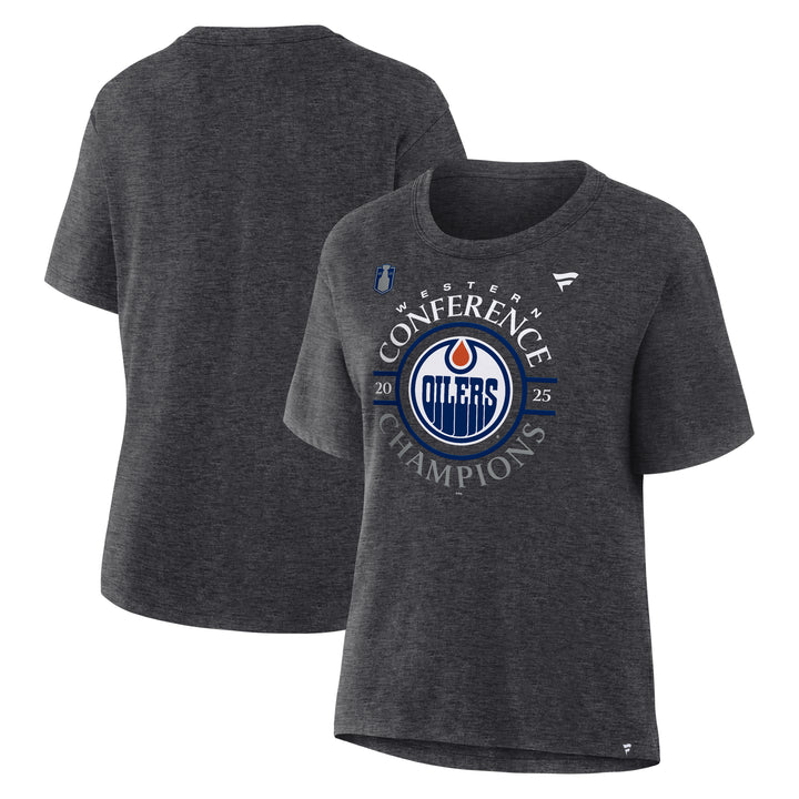 Edmonton Oilers Women's 2025 Stanley Cup Playoffs Fanatics Western Conference Champs Locker Room T-Shirt