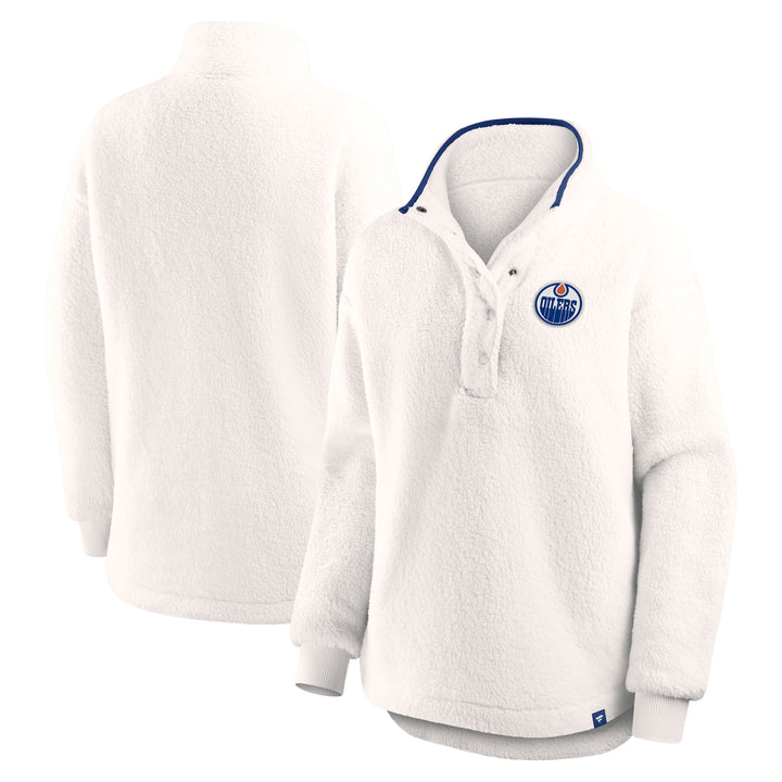 Edmonton Oilers Women's Fanatics Cream Sherpa Sweatshirt