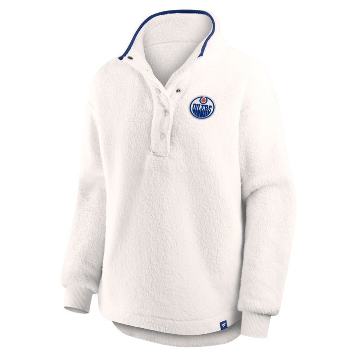 Edmonton Oilers Women's Fanatics Cream Sherpa Sweatshirt