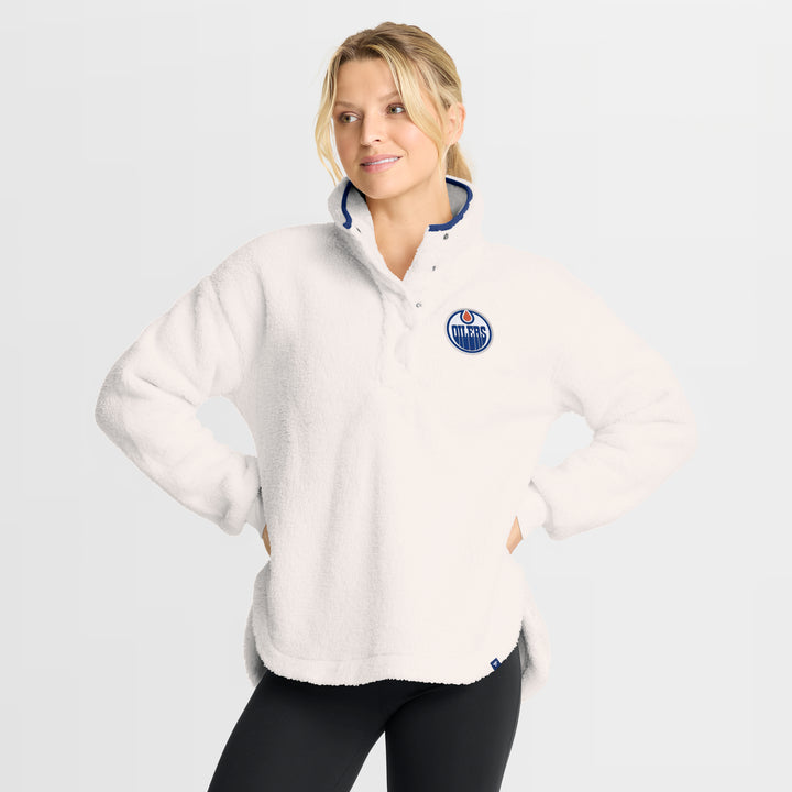 Edmonton Oilers Women's Fanatics Cream Sherpa Sweatshirt