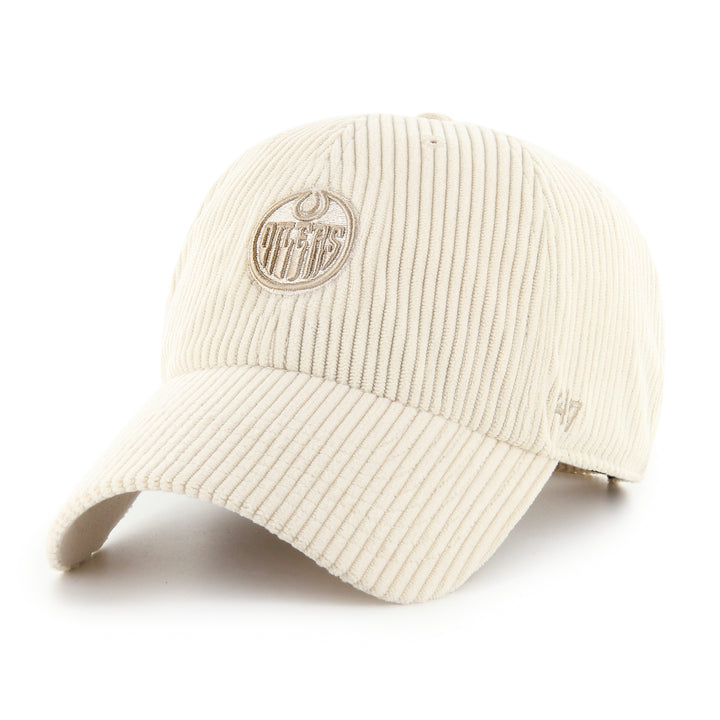 Edmonton Oilers Women's '47 Cream Mellow Thick Cord Clean Up Adjustable Hat