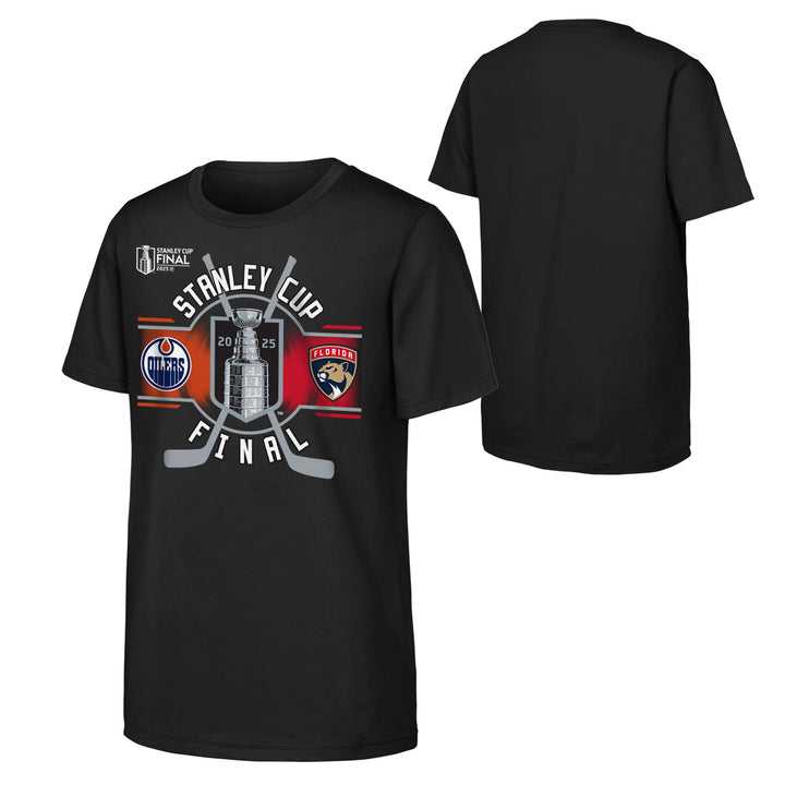 Edmonton Oilers Youth 2025 Stanley Cup Playoffs Stanley Cup Final Match Up T-Shirt