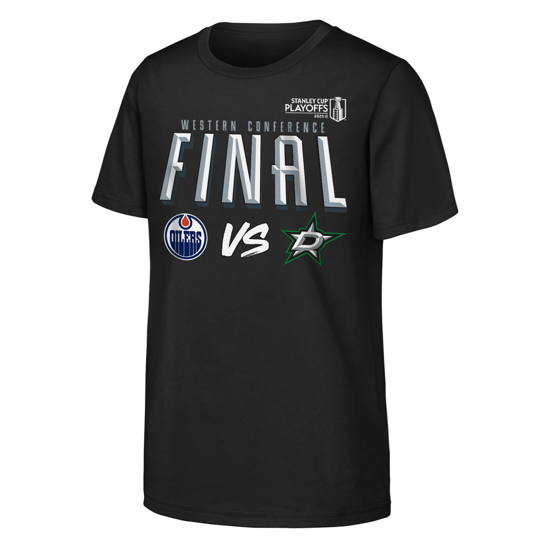 Edmonton Oilers Youth 2025 Stanley Cup Playoffs Western Conference Final Match Up T-Shirt