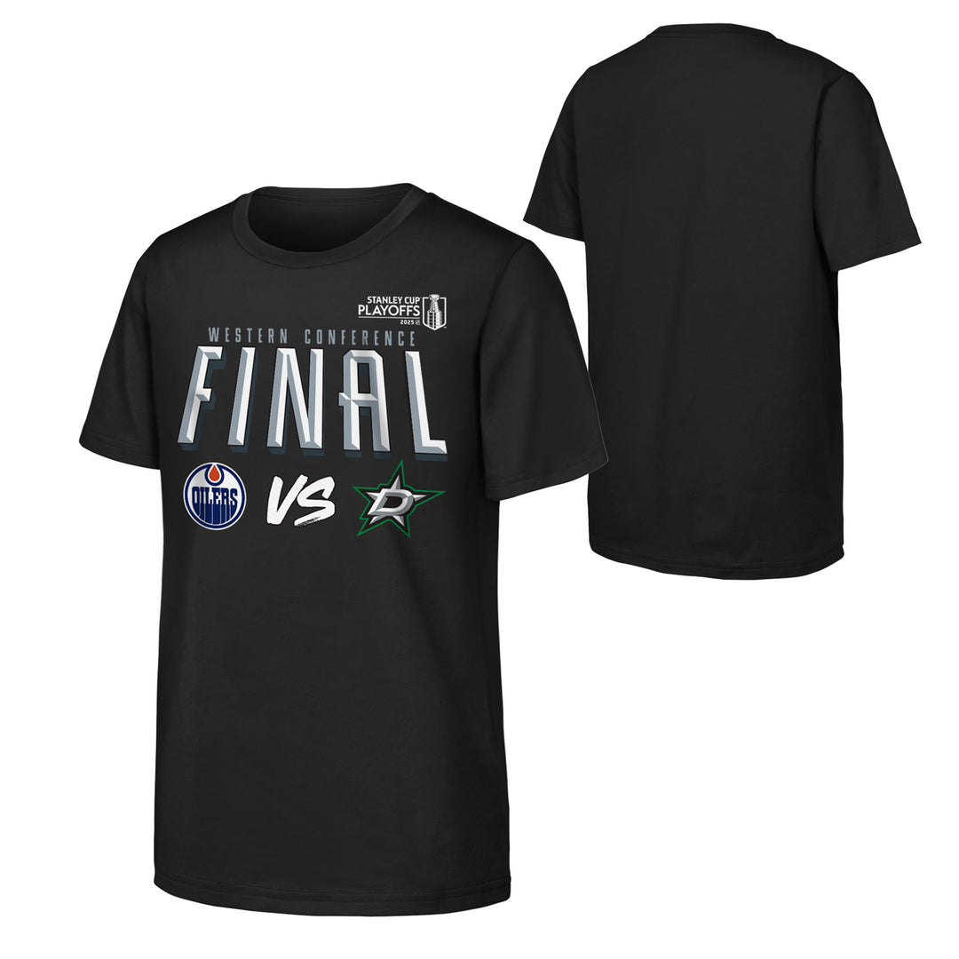 Edmonton Oilers Youth 2025 Stanley Cup Playoffs Western Conference Final Match Up T-Shirt