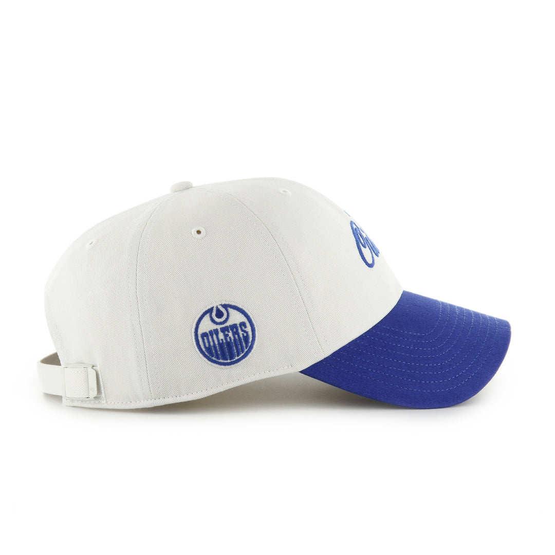 Edmonton Oilers '47 White & Blue Foundational TT Clean Up Adjustable Hat