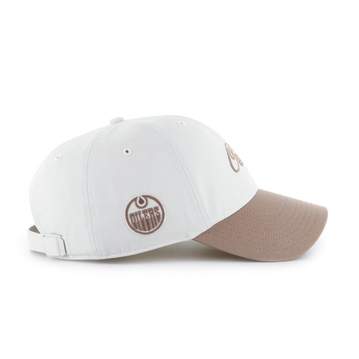 Edmonton Oilers '47 White & Brown Foundational TT Clean Up Adjustable Hat