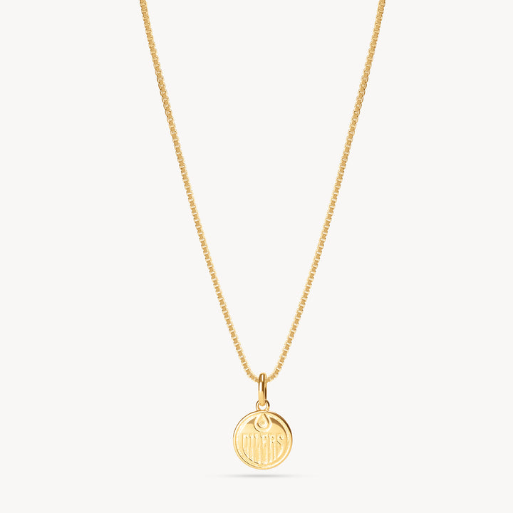 Edmonton Oilers Hillberg & Berk Gold Medallion Necklace