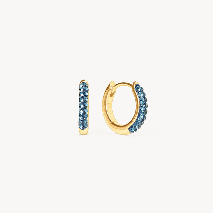 Edmonton Oilers Hillberg & Berk Navy Always On Sparkle Hoop Earrings