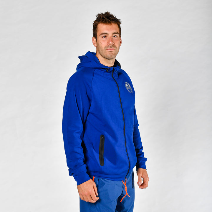 Edmonton Oilers New Era Blue Active Full-Zip Hoodie