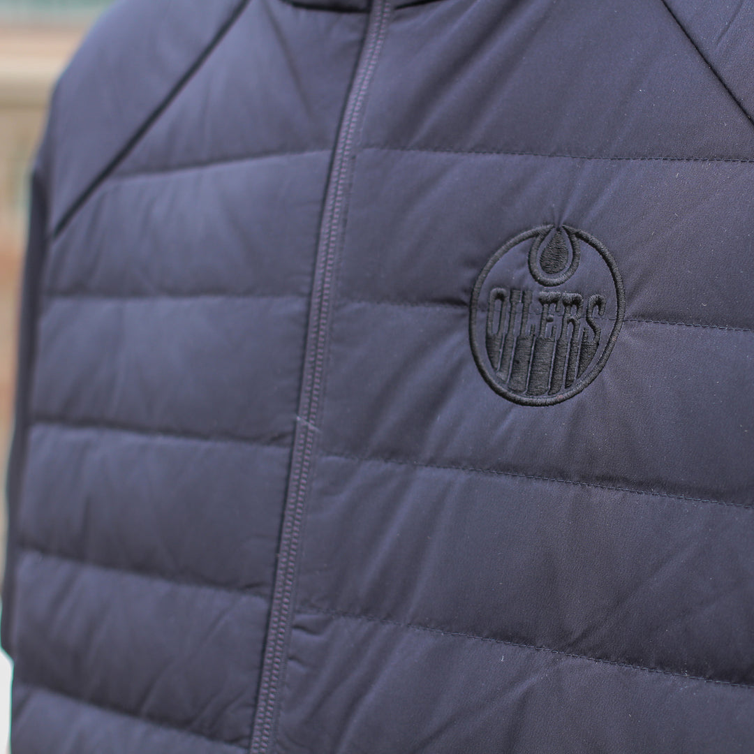 Edmonton Oilers lululemon Down for it all 700-Fill Full Zip Black Hooded Jacket