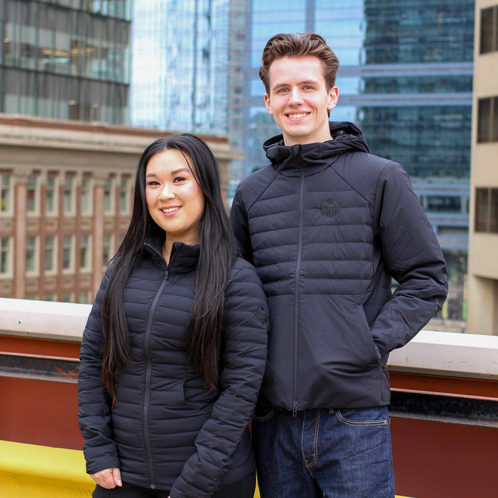 Edmonton Oilers lululemon Down for it all 700-Fill Full Zip Black Hooded Jacket