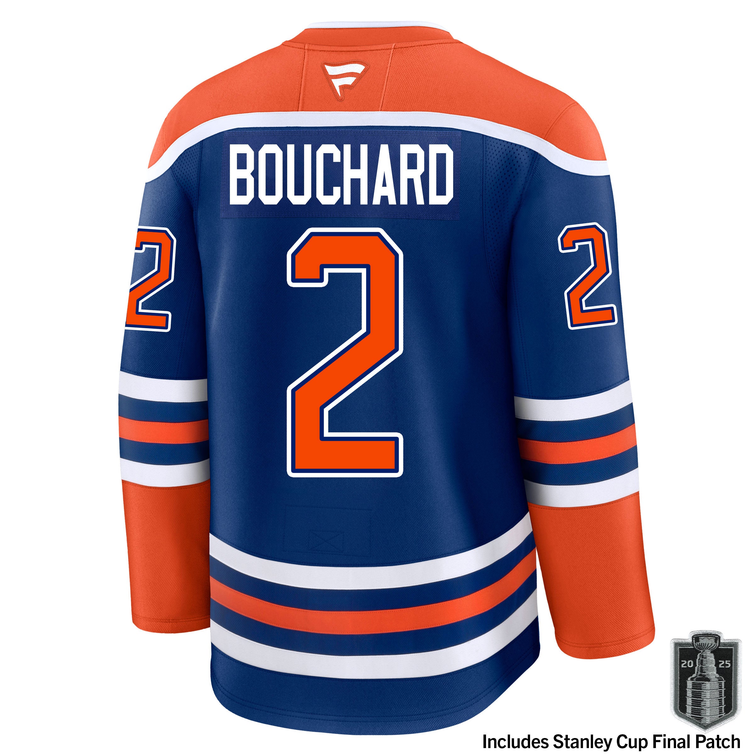 Evan Bouchard Edmonton Oilers Fanatics Premium Royal Blue Home Jersey w/ STANLEY CUP FINAL PATCH