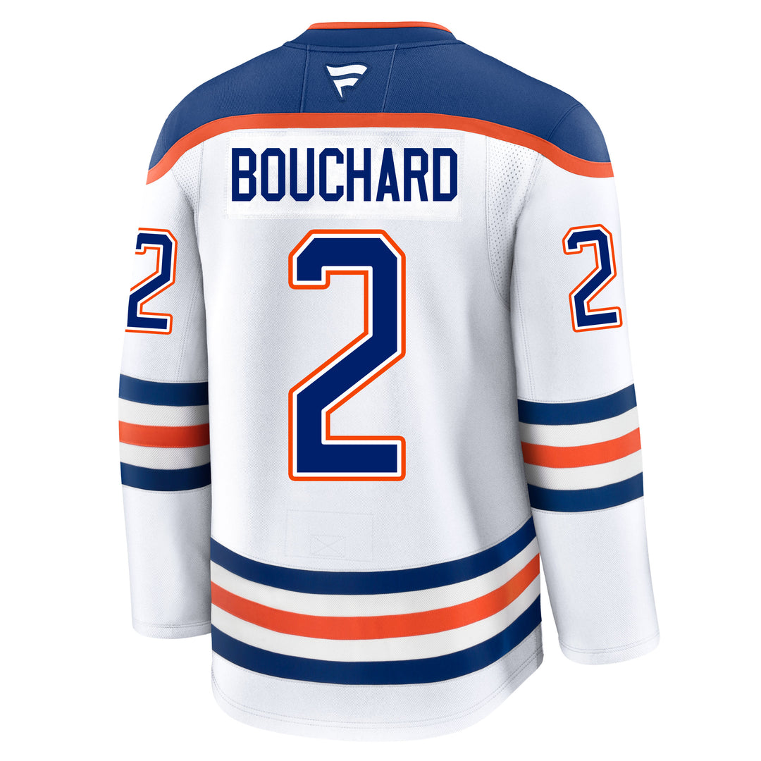 Evan Bouchard Edmonton Oilers Fanatics Premium White Away Jersey