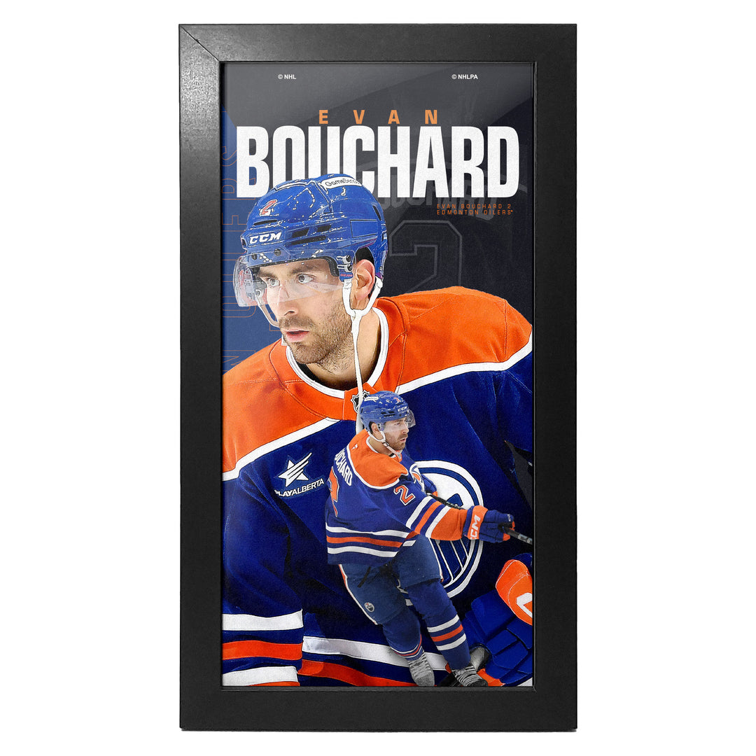Evan Bouchard Edmonton Oilers Framed Centerfold 6"x 12" Print