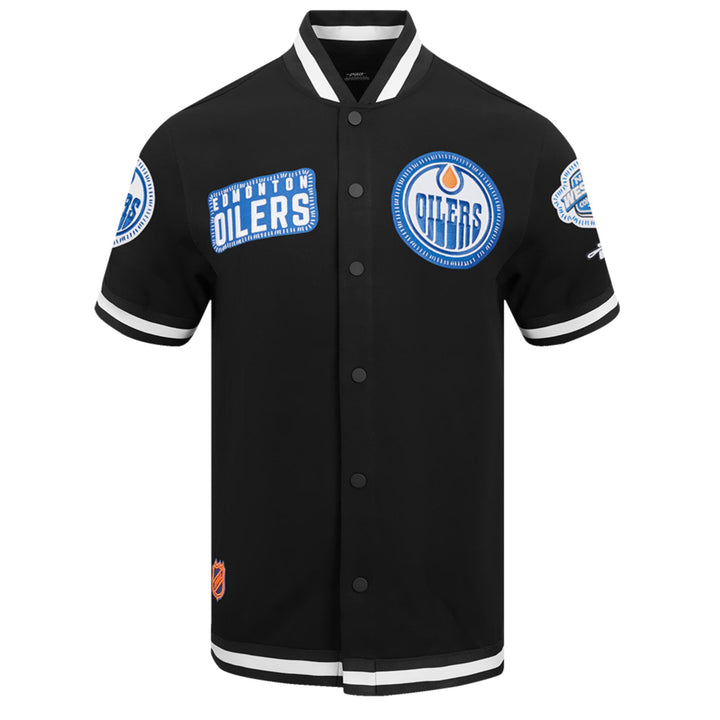 Edmonton Oilers Pro Standard Pick Stitch Black Short Sleeve Jacket