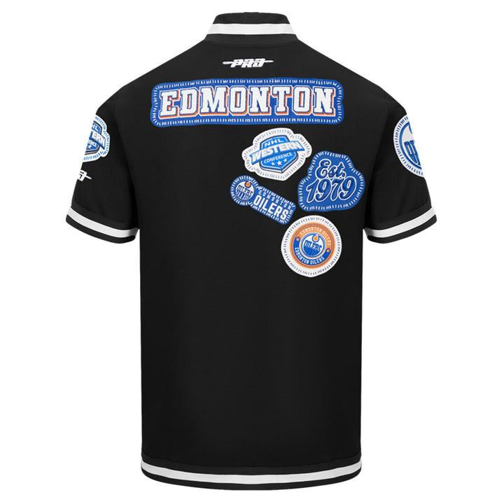 Edmonton Oilers Pro Standard Pick Stitch Black Short Sleeve Jacket