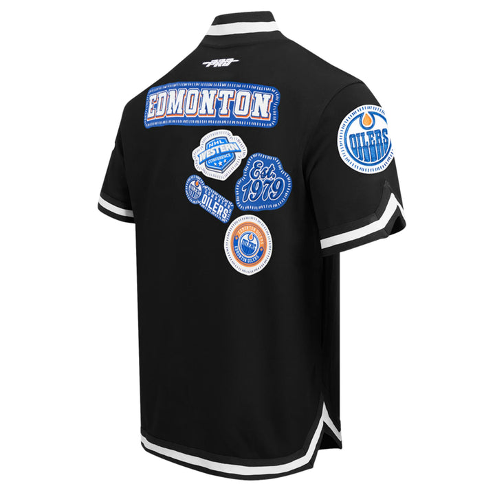 Edmonton Oilers Pro Standard Pick Stitch Black Short Sleeve Jacket