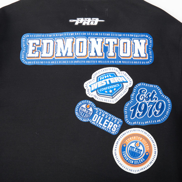 Edmonton Oilers Pro Standard Pick Stitch Black Short Sleeve Jacket