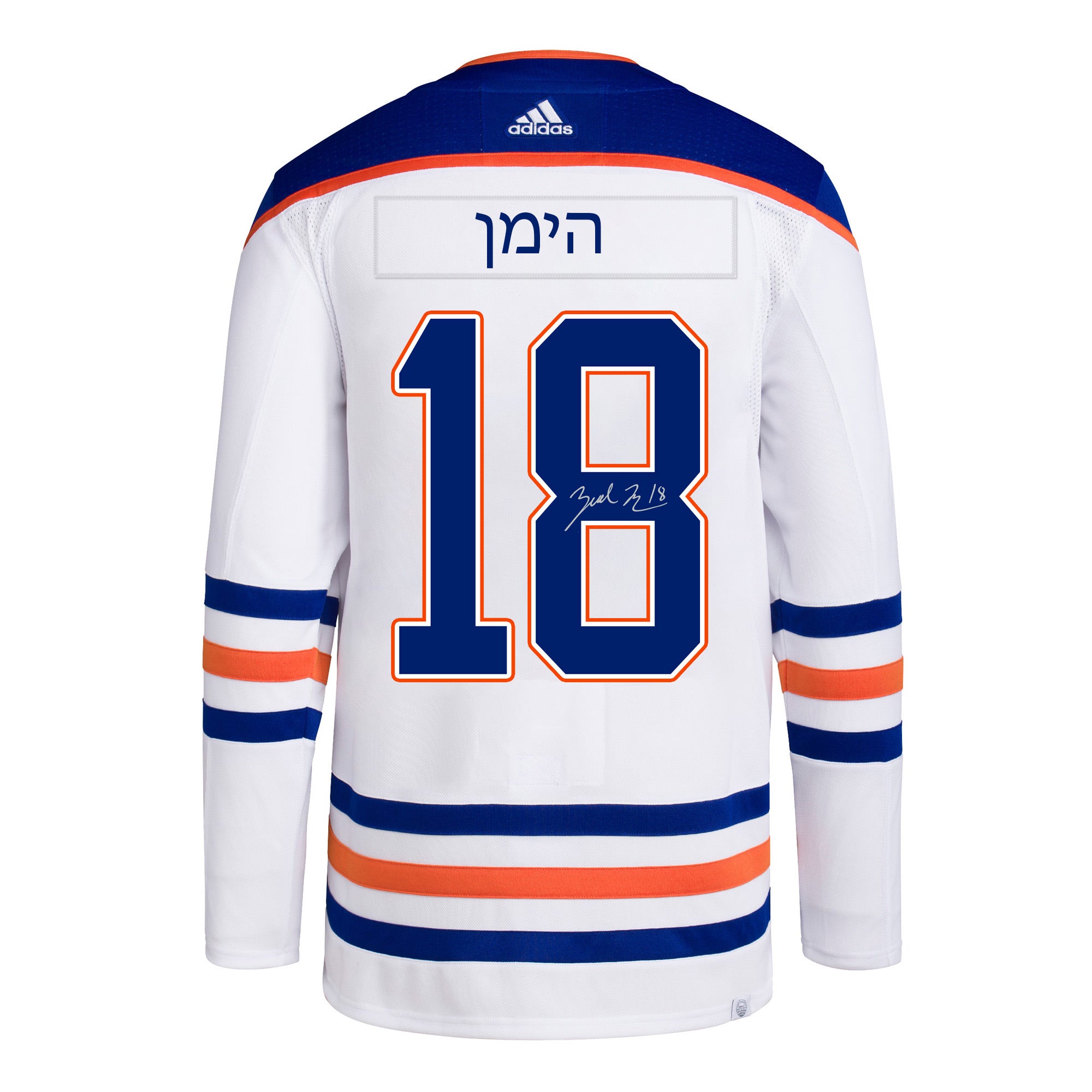 Zach Hyman Edmonton Oilers Autographed Fanatics Authentic Royal Adidas Authentic  Jersey