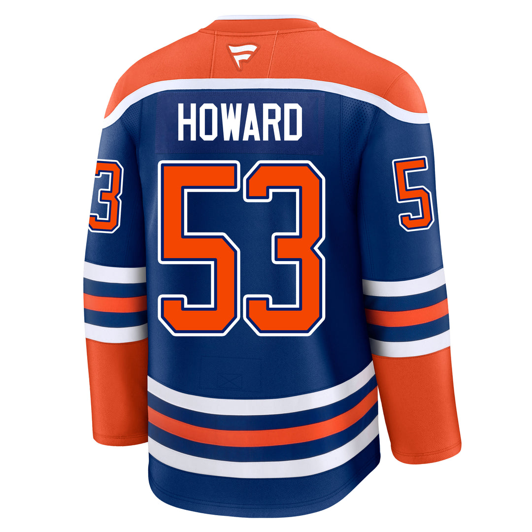Isaac Howard Edmonton Oilers Fanatics Premium Royal Blue Home Jersey
