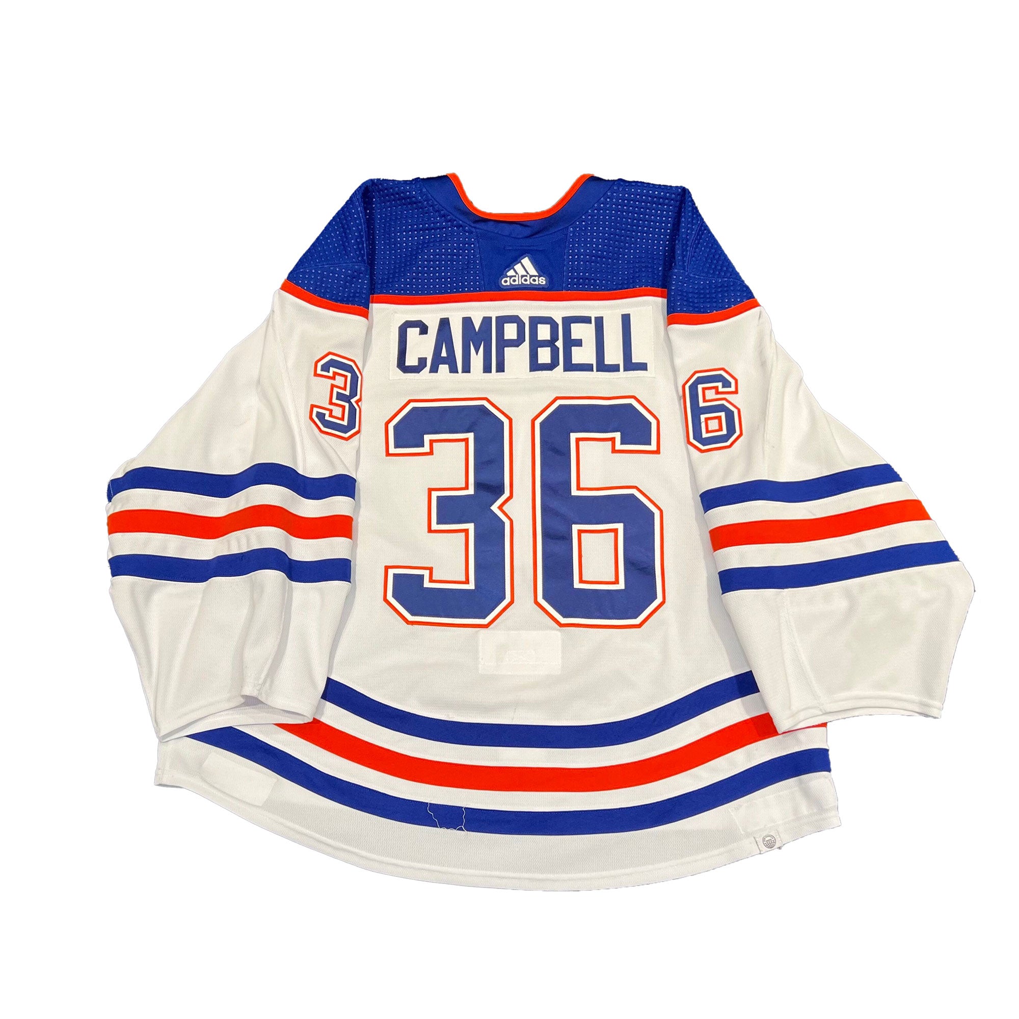 Jack Campbell Edmonton Oilers Game Worn Jersey 202223 White Set 3