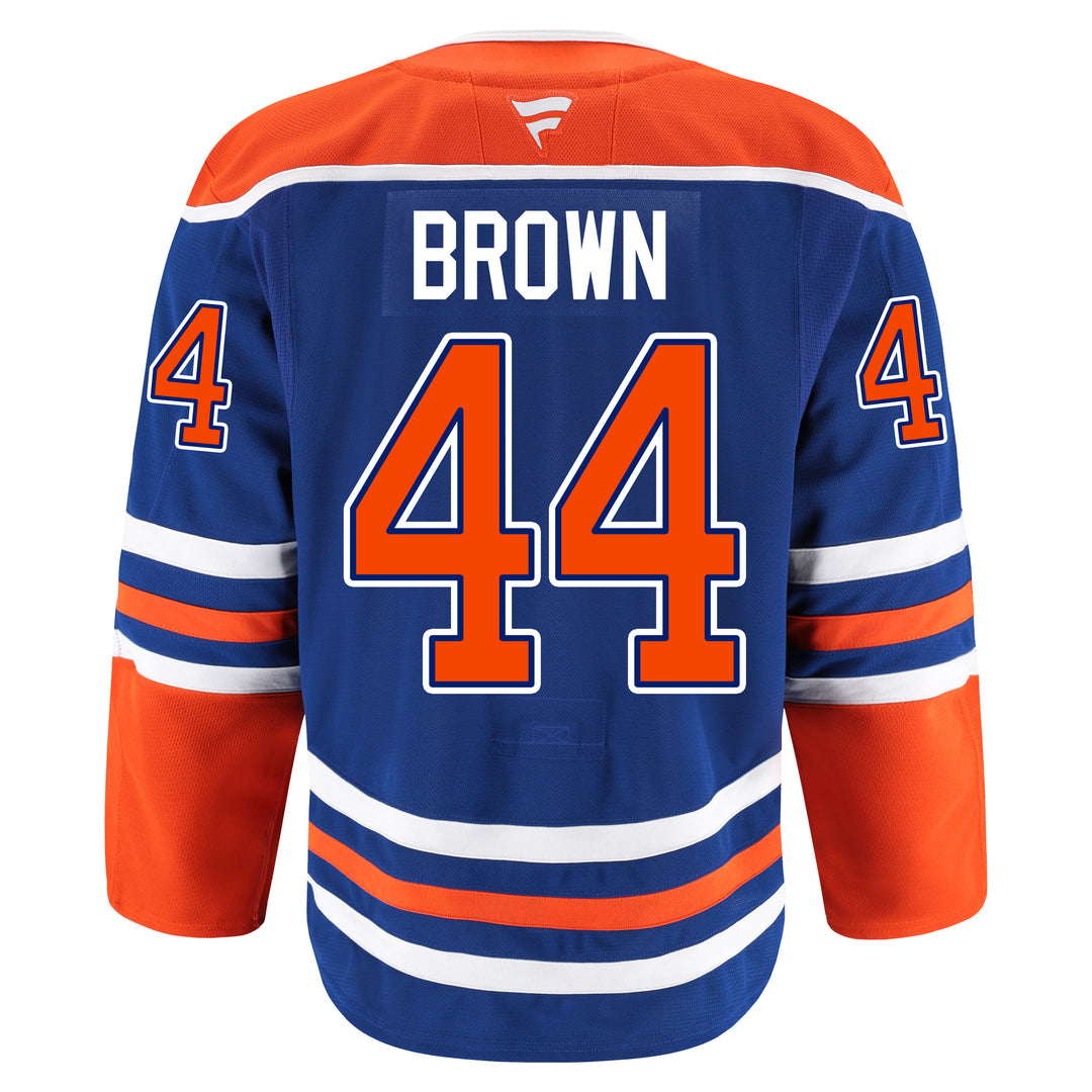 Joshua Brown Edmonton Oilers Fanatics Authentic Pro On Ice Royal Blue Home Jersey