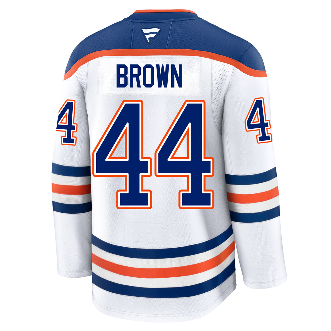 Joshua Brown Edmonton Oilers Fanatics Premium White Away Jersey