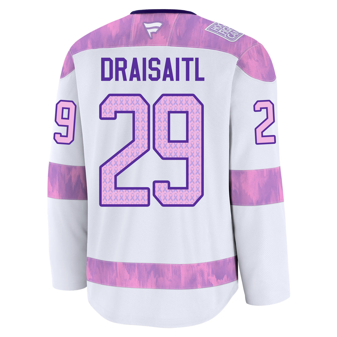 Leon Draisaitl Edmonton Oilers Fanatics Breakaway Hockey Fights Cancer Jersey