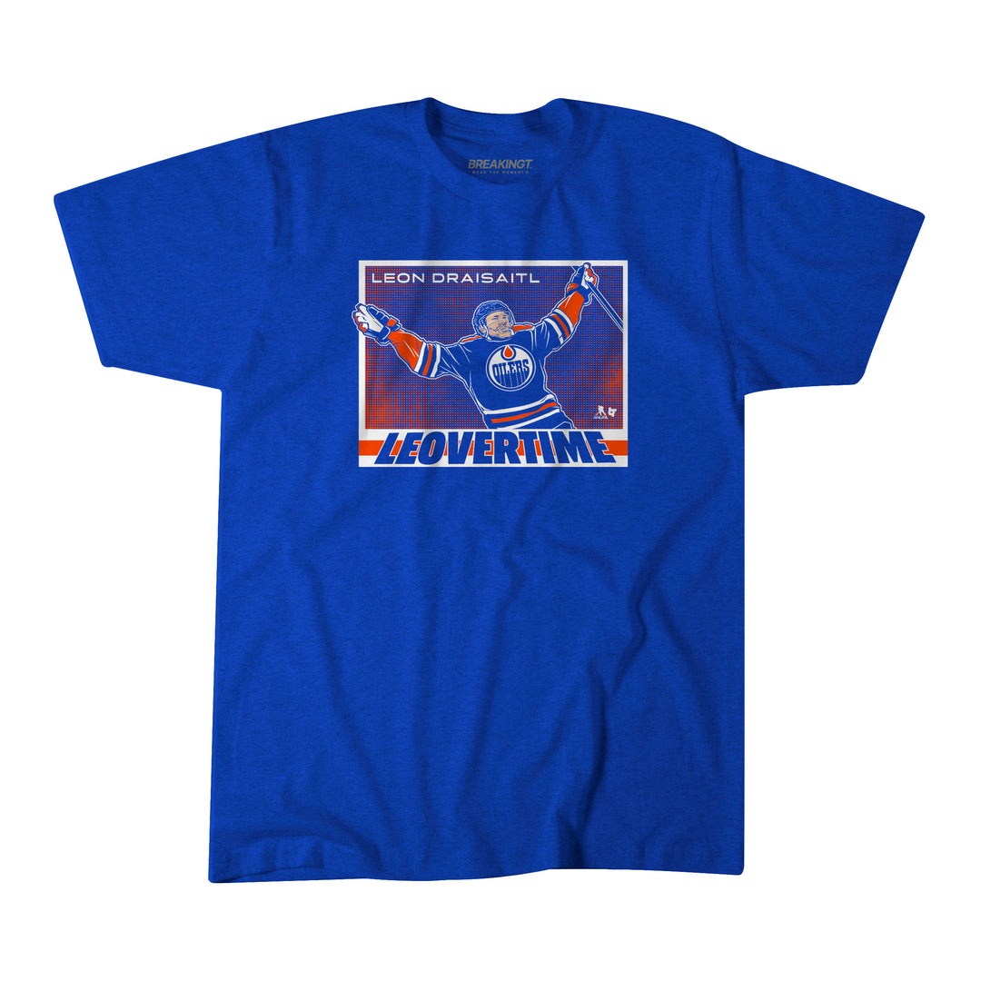 Leon Draisaitl Edmonton Oilers "LEOVERTIME" Blue T-Shirt