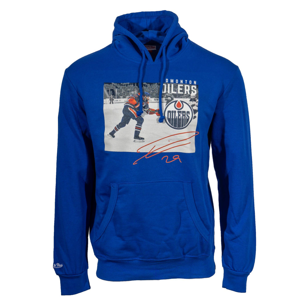 Leon Draisaitl Edmonton Oilers Mitchell & Ness Celebration Blue Hoodie