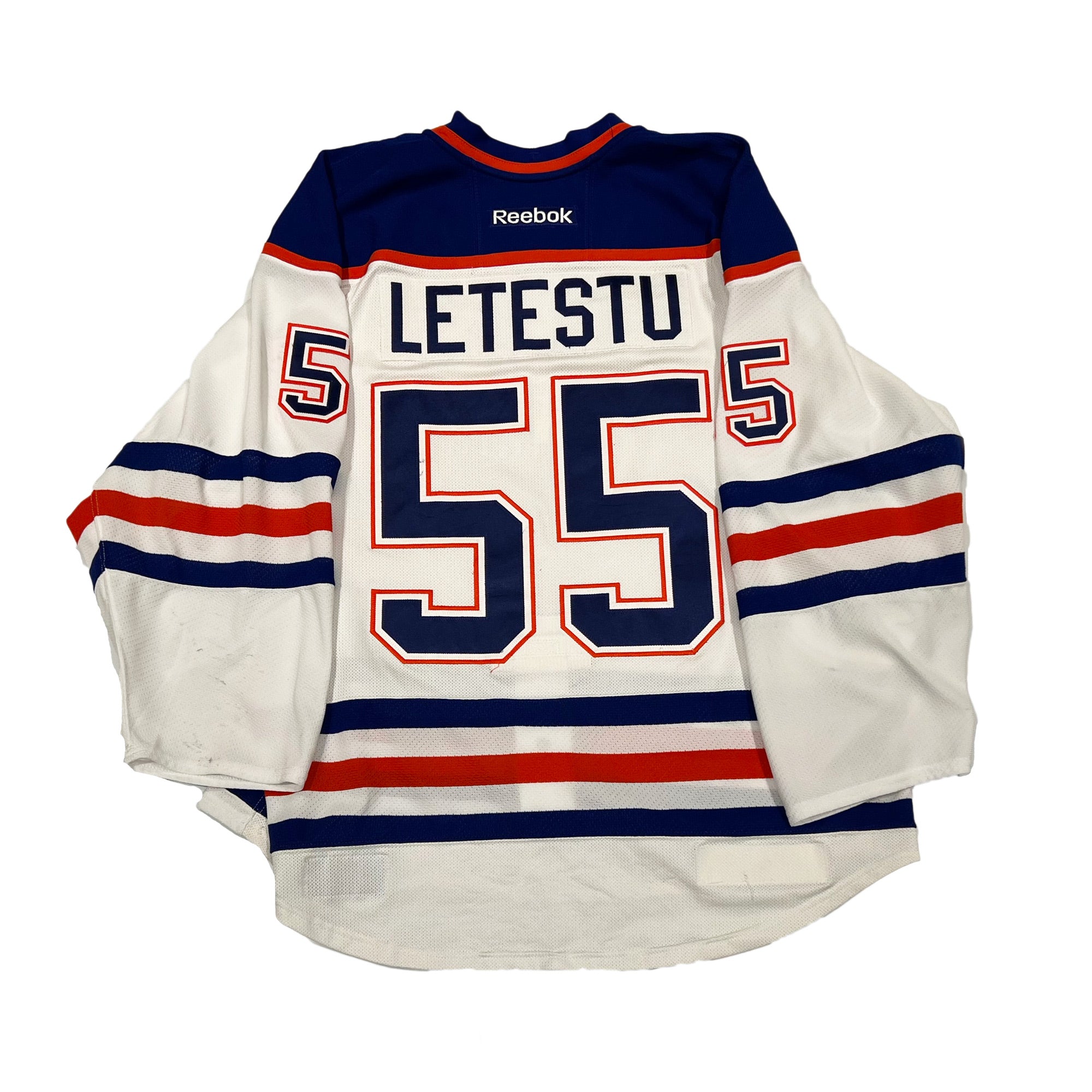 Mark Letestu Edmonton Oilers Game Worn Jersey 201617 White Set 1