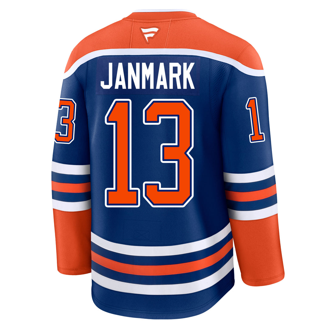Mattias Janmark Edmonton Oilers Fanatics Premium Royal Blue Home Jersey