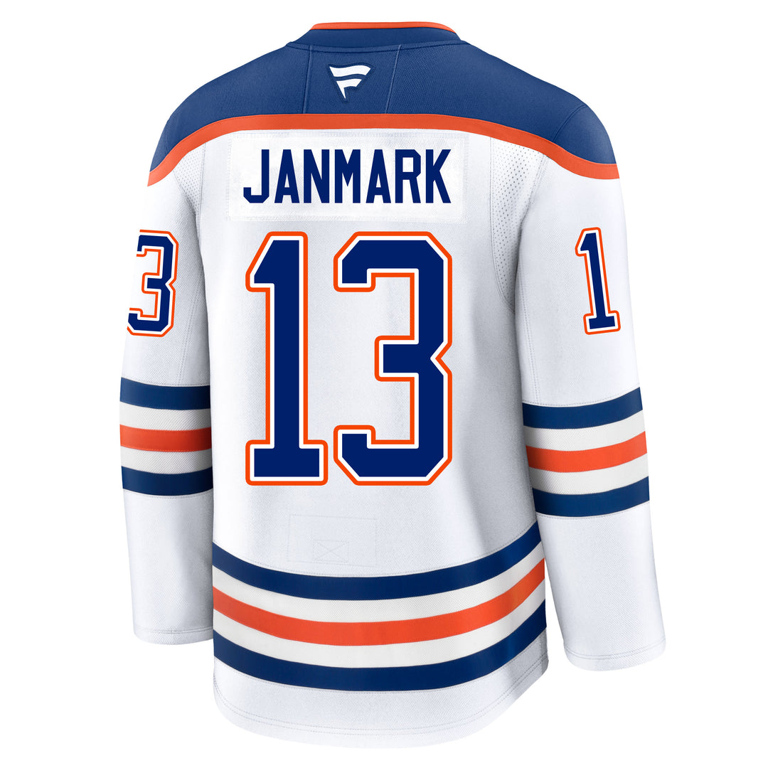 Mattias Janmark Edmonton Oilers Fanatics Premium White Away Jersey