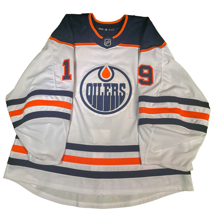 Mikko Koskinen Edmonton Oilers Game Worn Jersey - 2020-21 Playoffs White Set #3 - T04104
