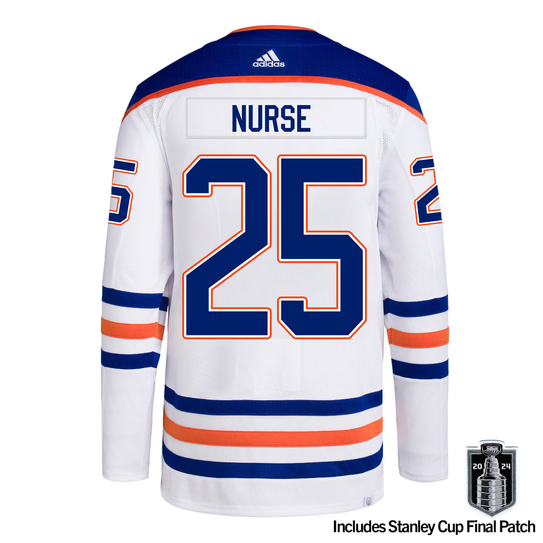 Darnell Nurse Edmonton Oilers adidas Primegreen Authentic White Away Jersey w/ 2024 STANLEY CUP FINAL PATCH