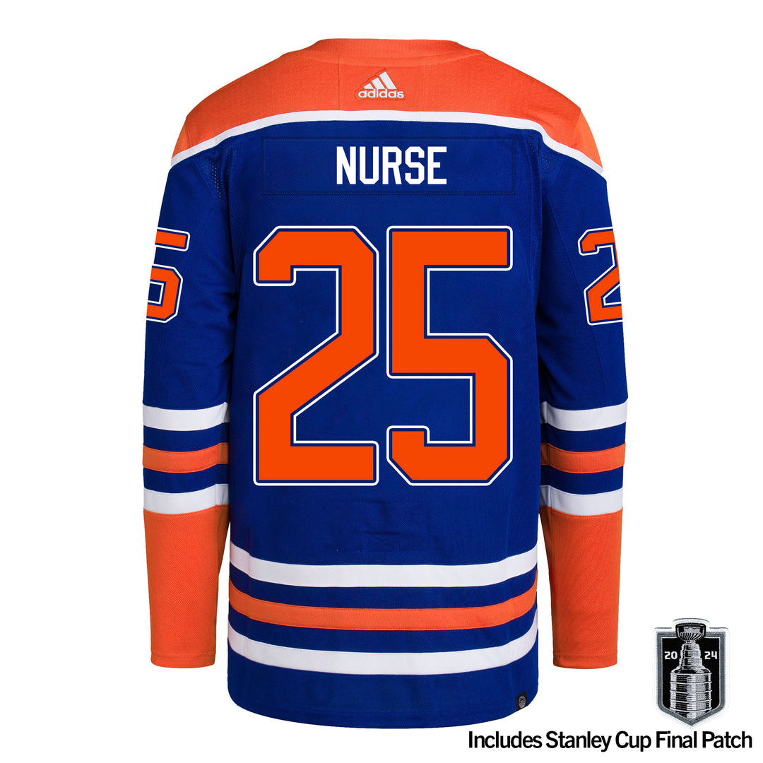 Darnell Nurse Edmonton Oilers adidas Primegreen Authentic Royal Blue Home Jersey w/ 2024 STANLEY CUP FINAL PATCH