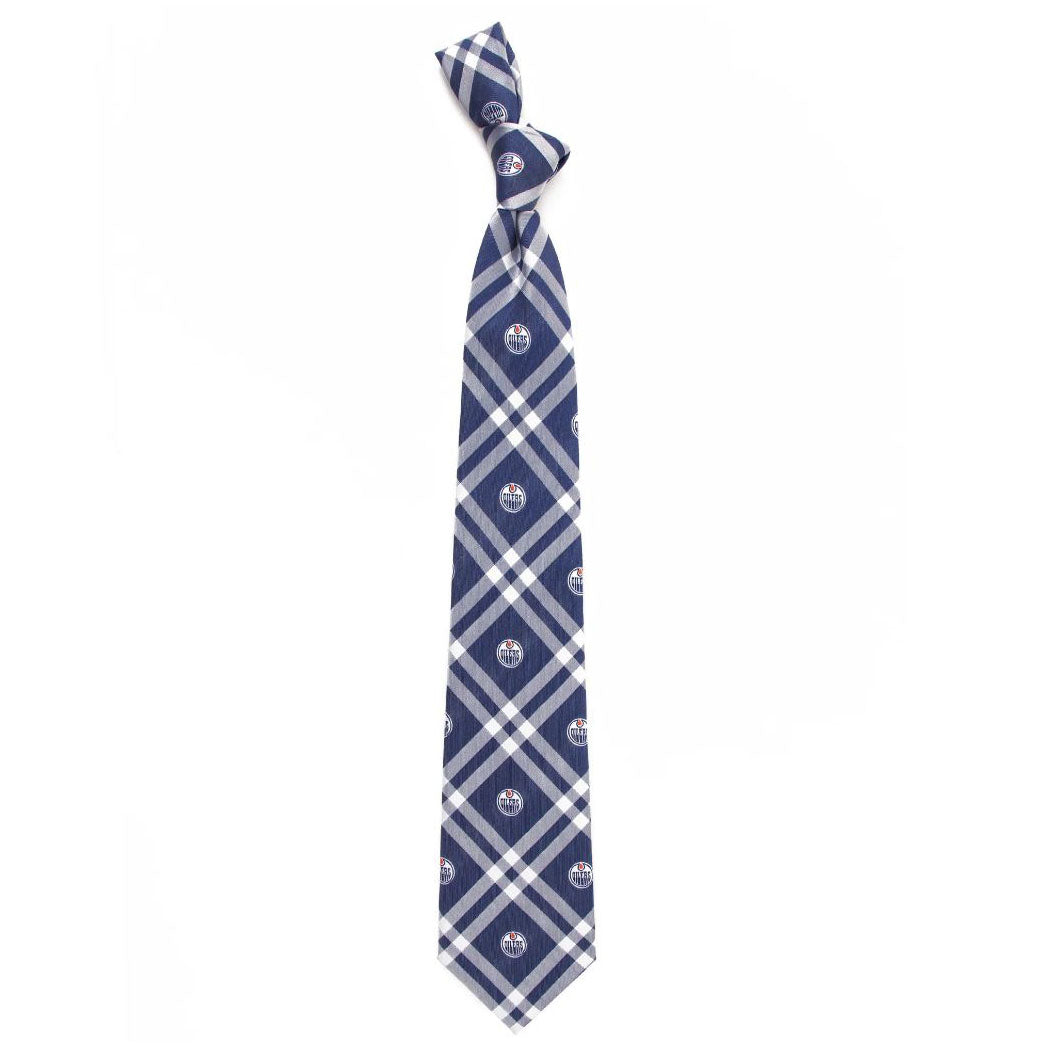 Edmonton Oilers Navy Rhodes Printed Tie