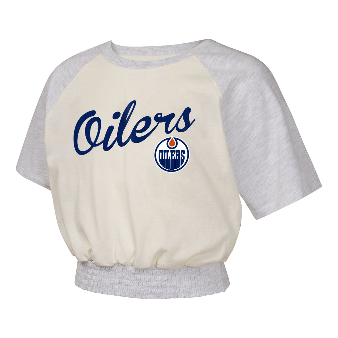 Edmonton Oilers Girls Youth Outerstuff Defensive Line White Tee