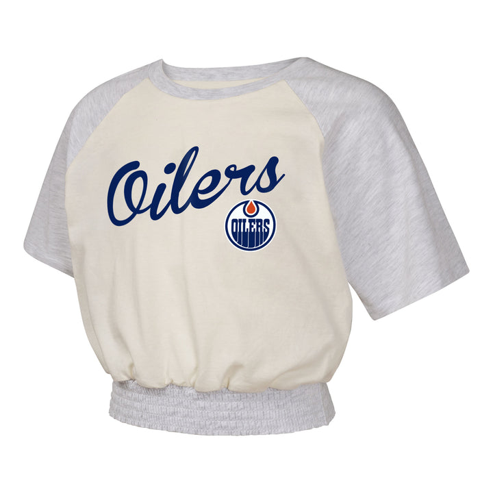 Edmonton Oilers Girls Youth Outerstuff Defensive Line White Tee