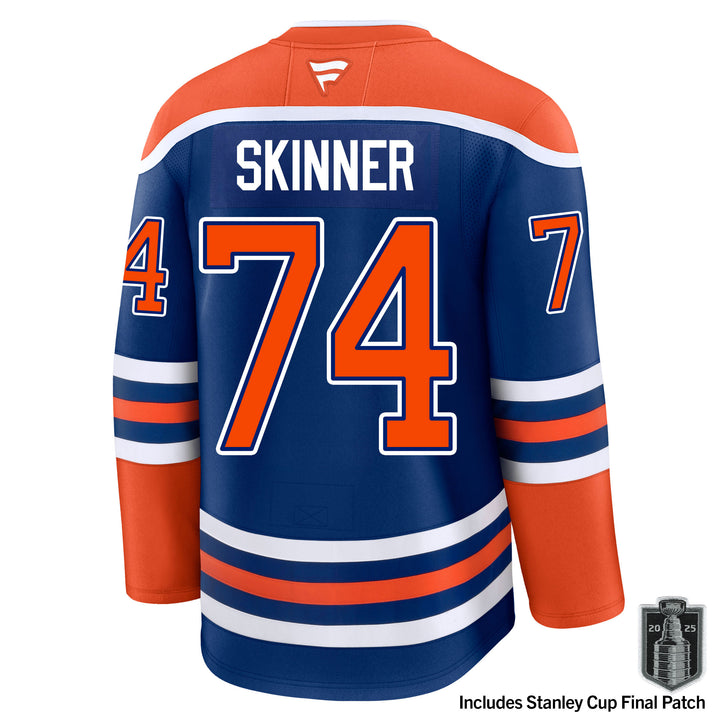 Stuart Skinner Edmonton Oilers Fanatics Premium Royal Blue Home Jersey w/ STANLEY CUP FINAL PATCH