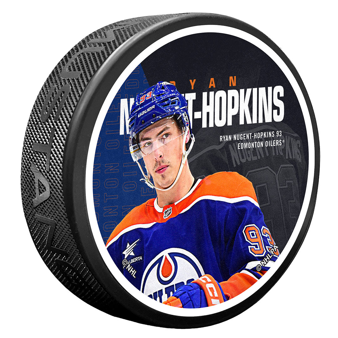 Ryan Nugent-Hopkins Edmonton Oilers Textured Centerfold Puck