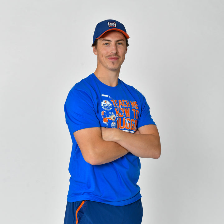 Ryan Nugent-Hopkins Edmonton Oilers “Teach Me How To Nuggie” Blue T-Shirt