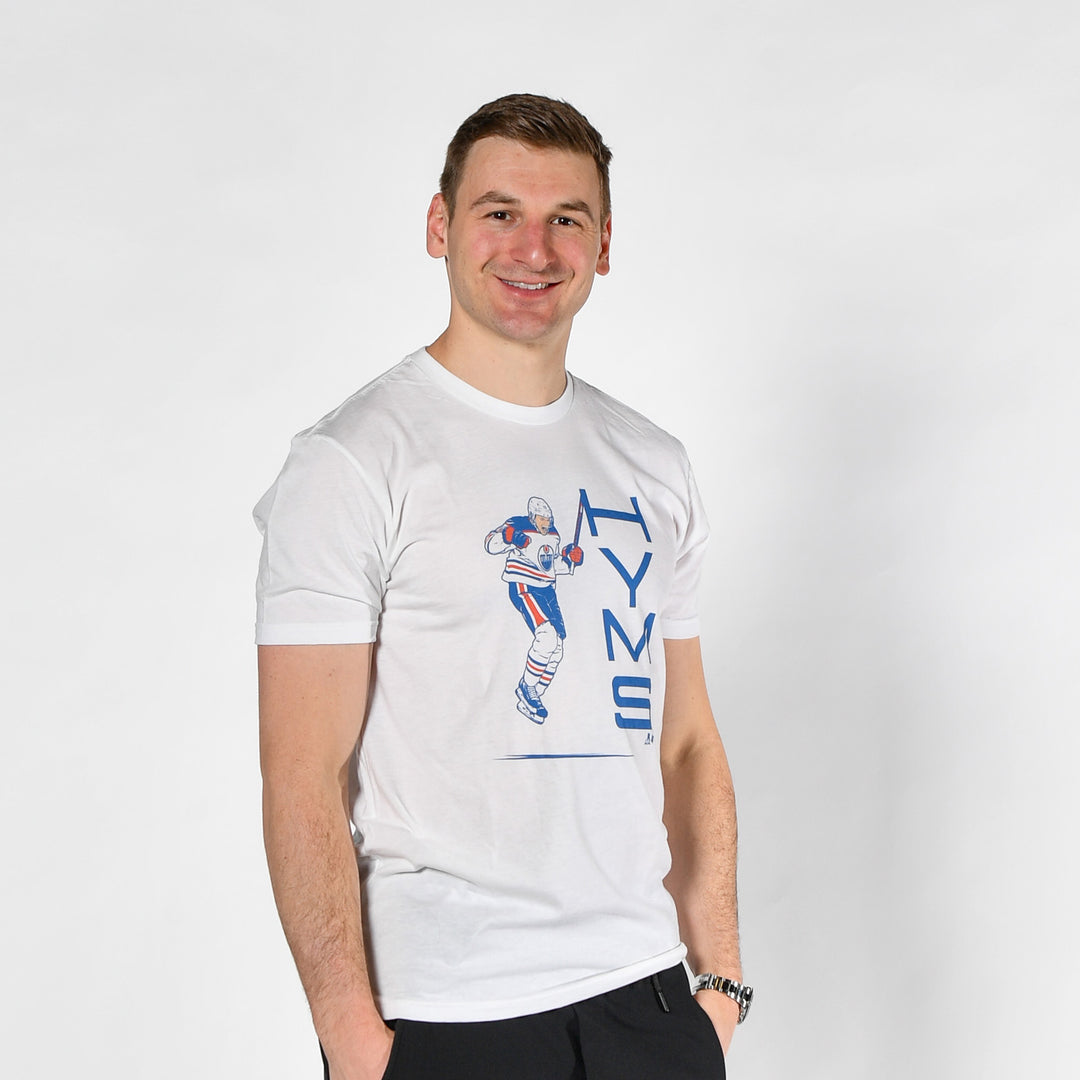 Zach Hyman Edmonton Oilers “HYMS” White T-Shirt