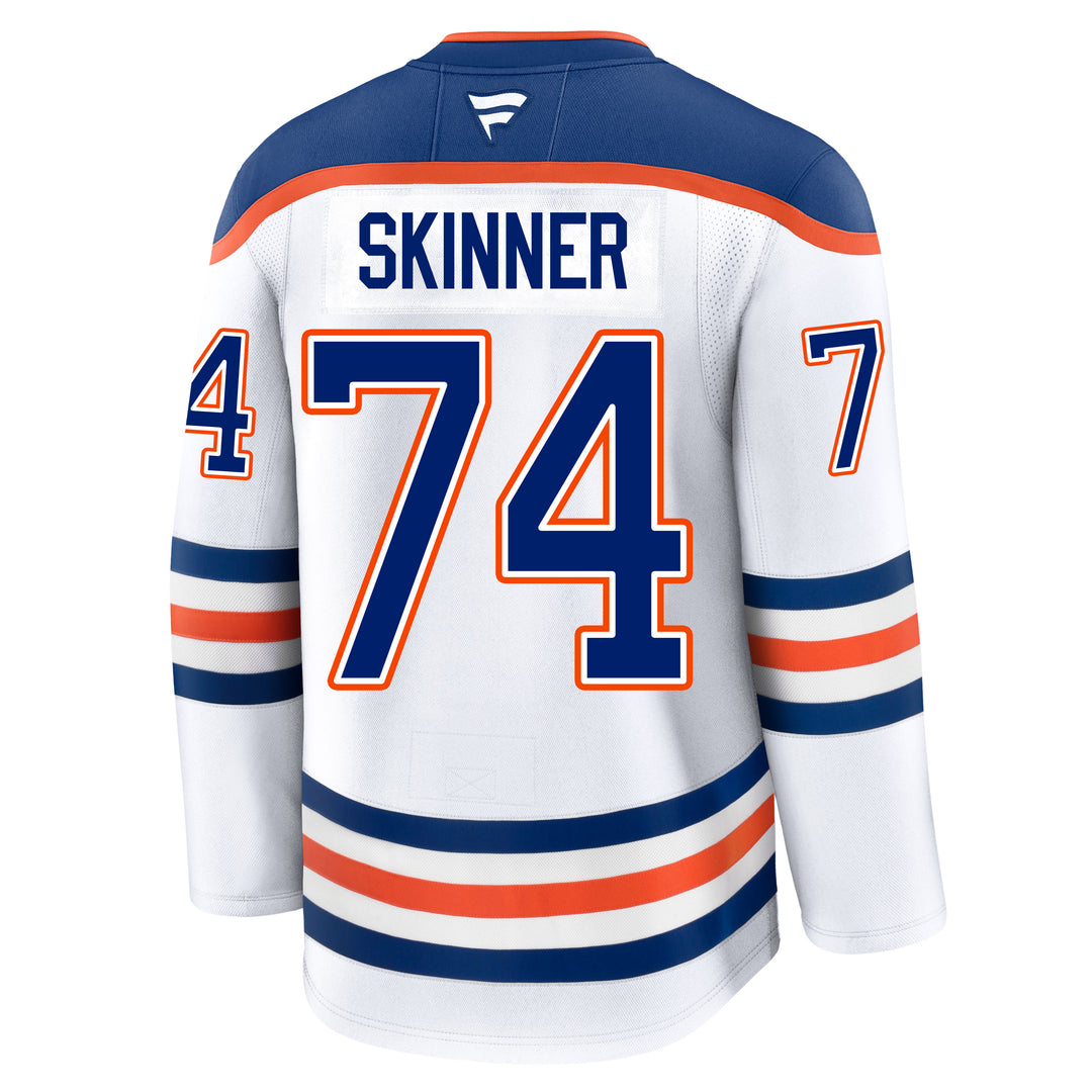 Stuart Skinner Edmonton Oilers Fanatics Premium White Away Jersey