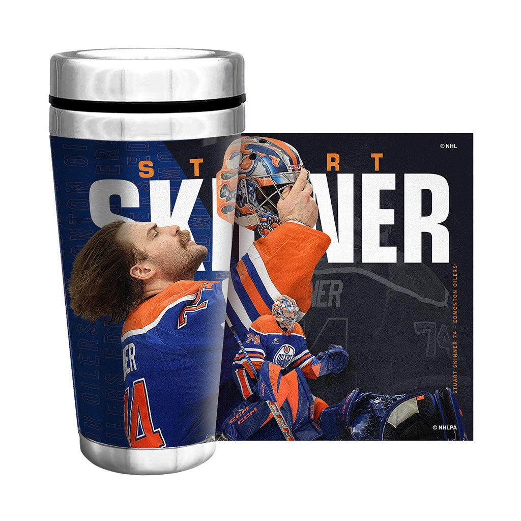 Stuart Skinner Edmonton Oilers Full Wrap 16oz Travel Mug