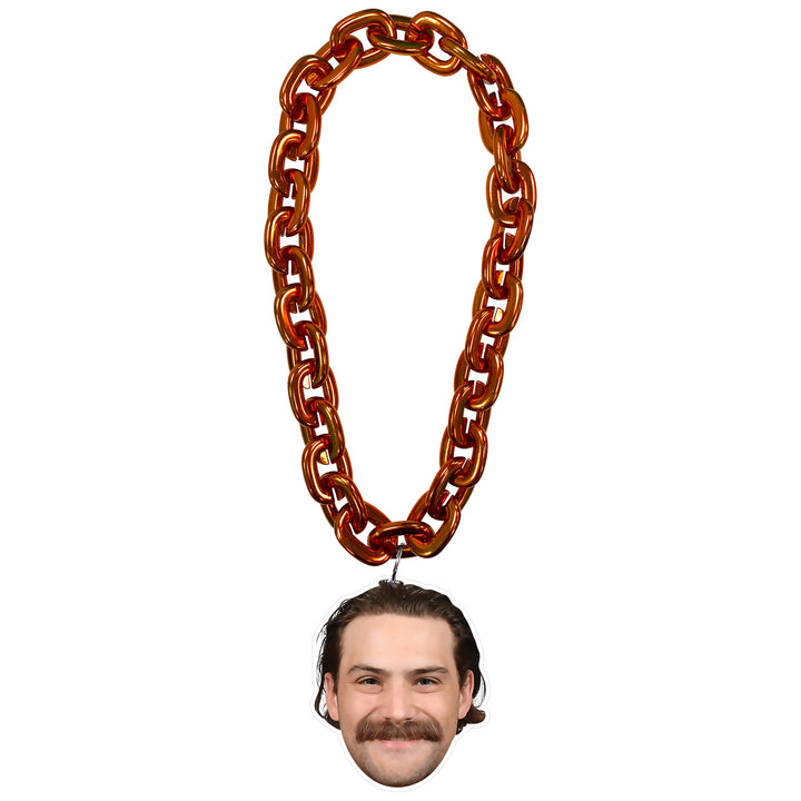 Stuart Skinner Edmonton Oilers Orange Player Face Fan Chain Necklace
