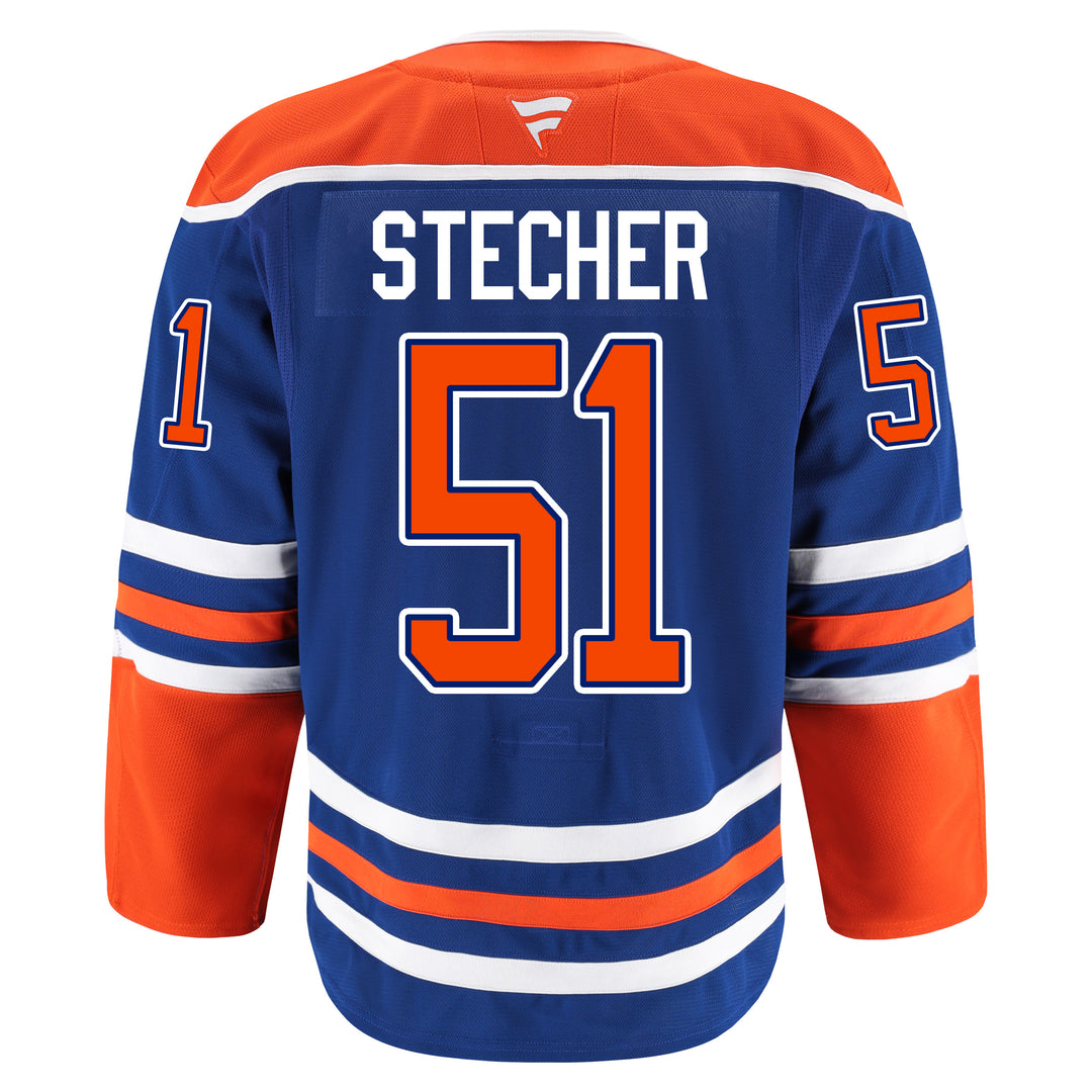 Troy Stecher Edmonton Oilers Fanatics Authentic Pro On Ice Royal Blue Home Jersey